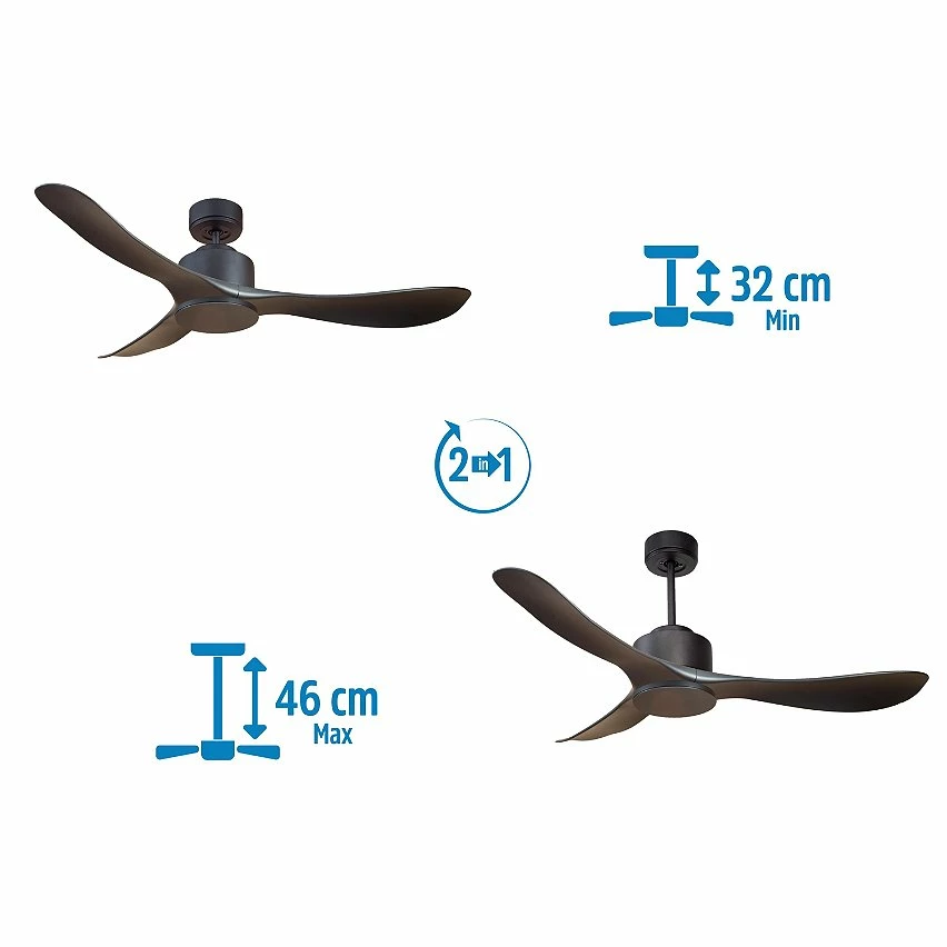 Sortie đ Klassfan Ventilateur de plafond RĂ©versible Thermostat Wifi Moteur Ă courant continu Toits en pente TĂ©lĂ©commande ScĂ©narios Hypersilence MĂ©moire đ„° â Image 4