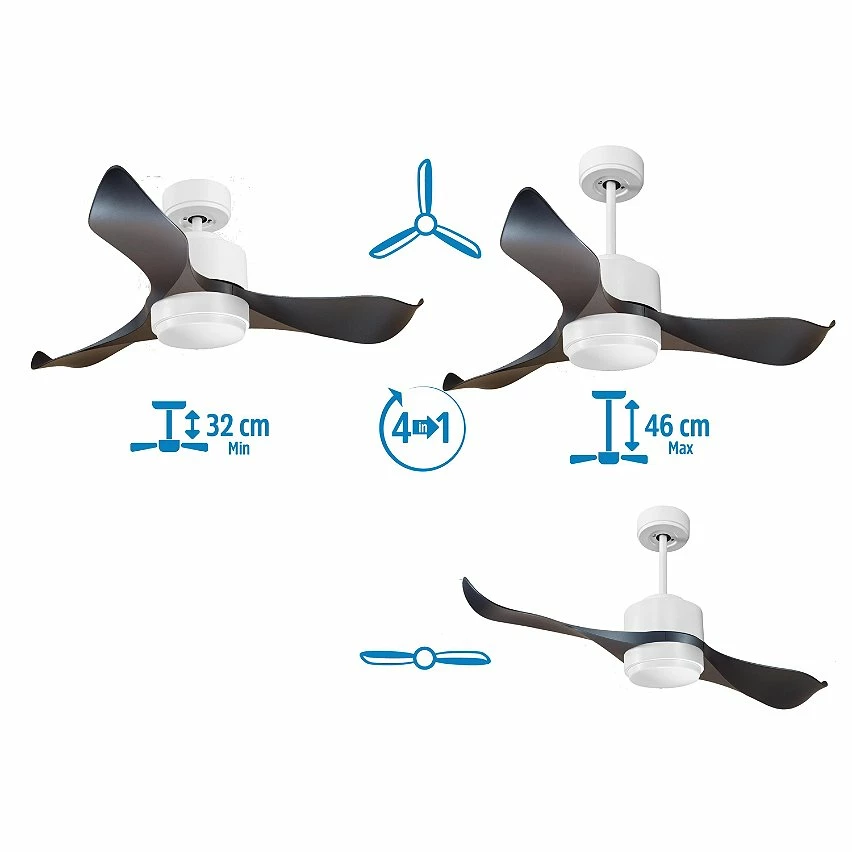 De gros đ Klassfan Ventilateur de plafond RĂ©versible LumiĂšre Thermostat Dimmable Wifi Moteur Ă courant continu Toits en pente TĂ©lĂ©commande ScĂ©narios Lumi đ â Image 3
