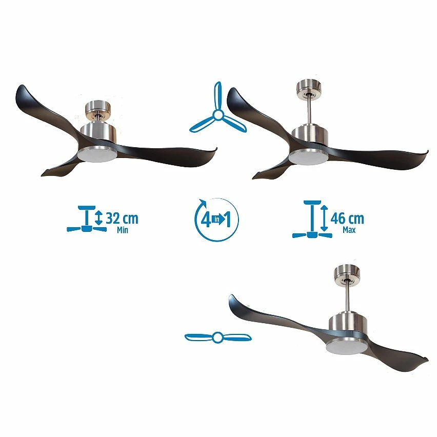 Les meilleures critiques de đ Klassfan Ventilateur de plafond RĂ©versible Thermostat Wifi Moteur Ă courant continu Toits en pente TĂ©lĂ©commande ScĂ©narios Adaptateur 2/3 Lames đ€© â Image 4