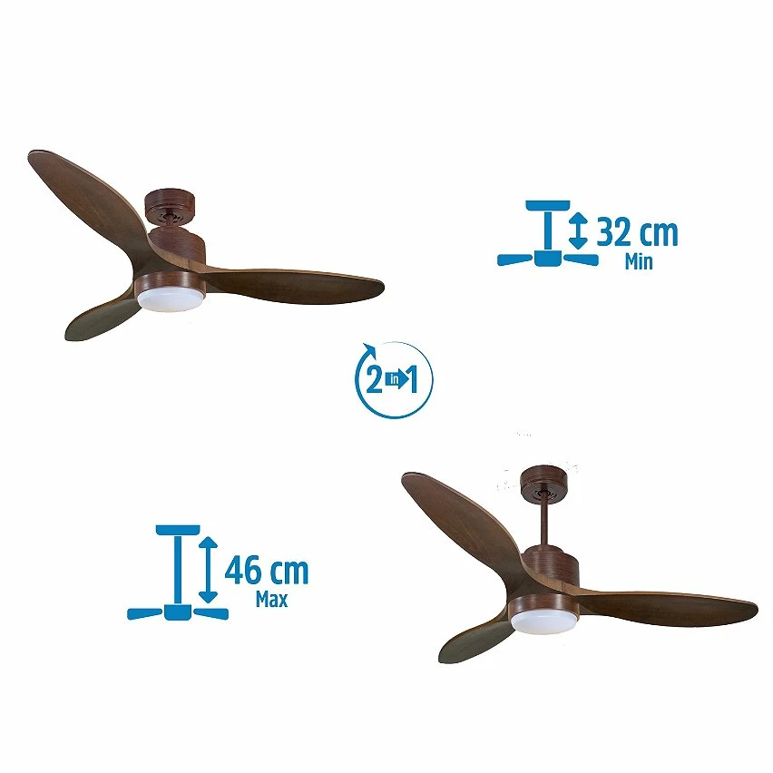 Le moins cher 🔔 Klassfan Ventilateur de plafond Réversible Lumière Thermostat Dimmable Wifi Moteur à courant continu Toits en pente Télécommande Scénarios Lumi 🎁 – Image 4
