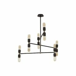 Vente flash đ„° Homemania Lampe de suspension zig-zag - Noir, or - 78 x 78 x 71 cm đ„