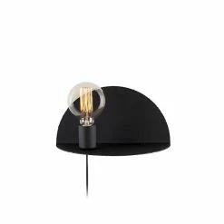 Remise 🛒 HOMEMANIA Lampe Murale Shelfie - Noir - 30 x 15 x 15 cm ⌛