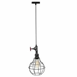 Top 10 👏 HOMEMANIA Lampe à Suspension Pensare - Noir, Argent - 20 x 20 x 112 cm ✨