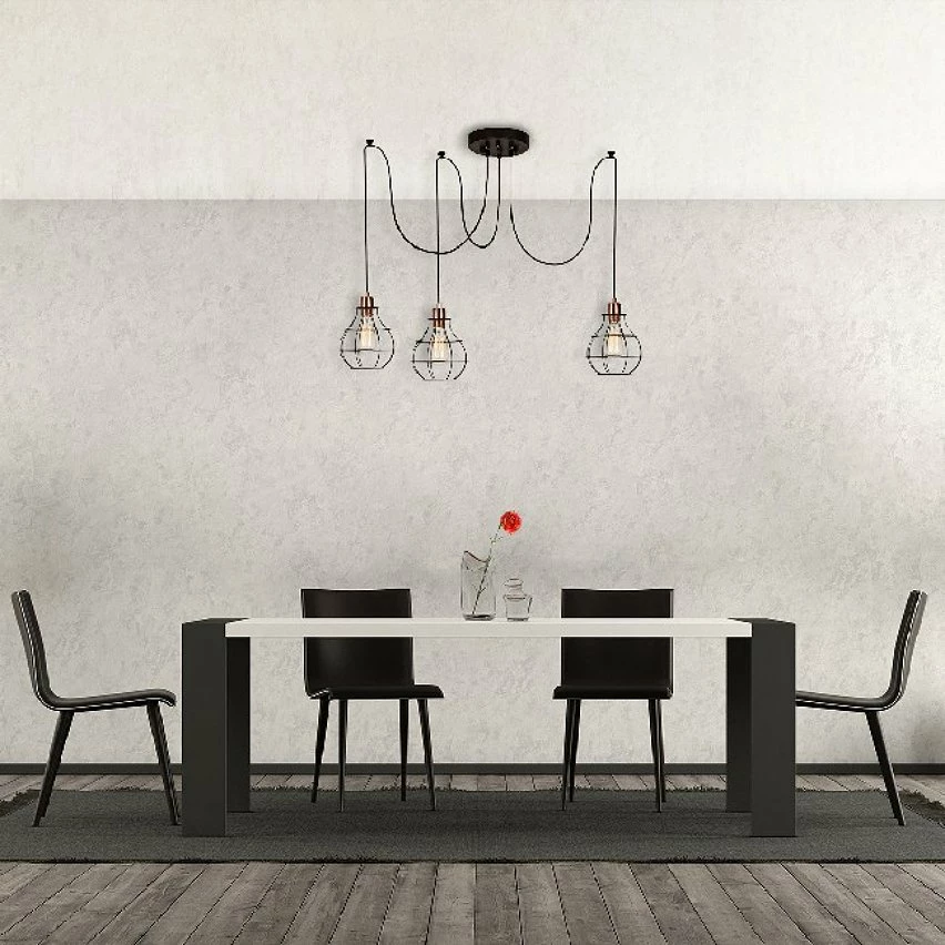 Tout neuf đ„ HOMEMANIA Lampe Ă Suspension Wire-Fall - Cuivre, noir - 180 x 180 x 113 cm đ â Image 2