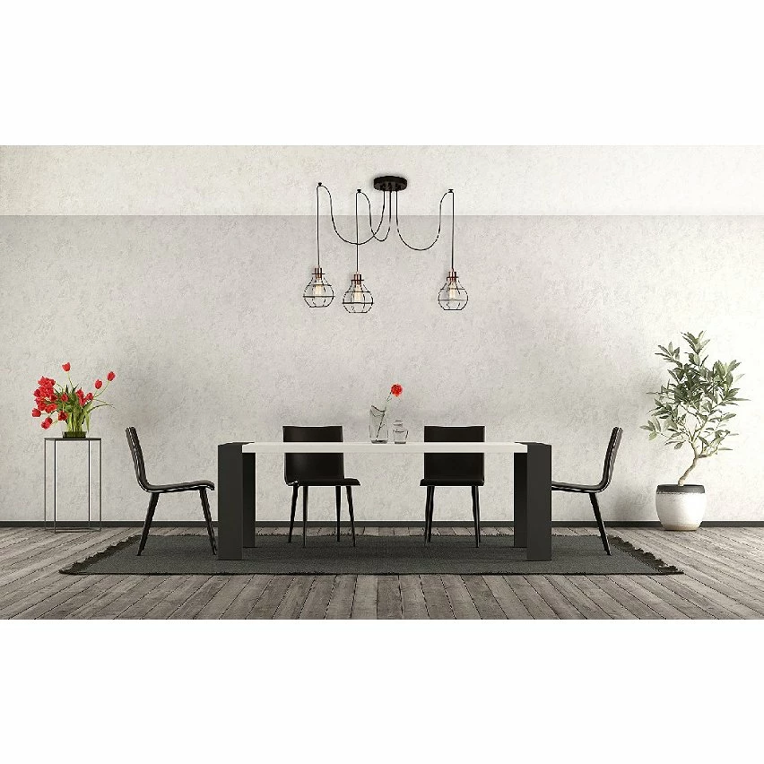 Tout neuf đ„ HOMEMANIA Lampe Ă Suspension Wire-Fall - Cuivre, noir - 180 x 180 x 113 cm đ â Image 3