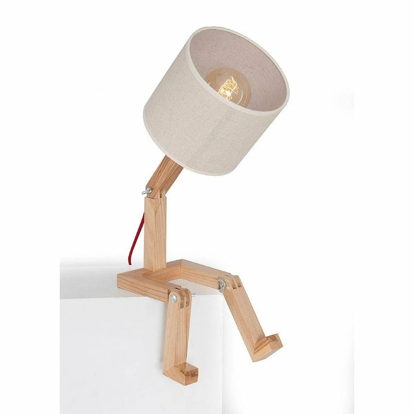 De gros đ HOMEMANIA Lampe de Bureau Omino - ChĂȘne - 15 x 15 x 45 cm đ