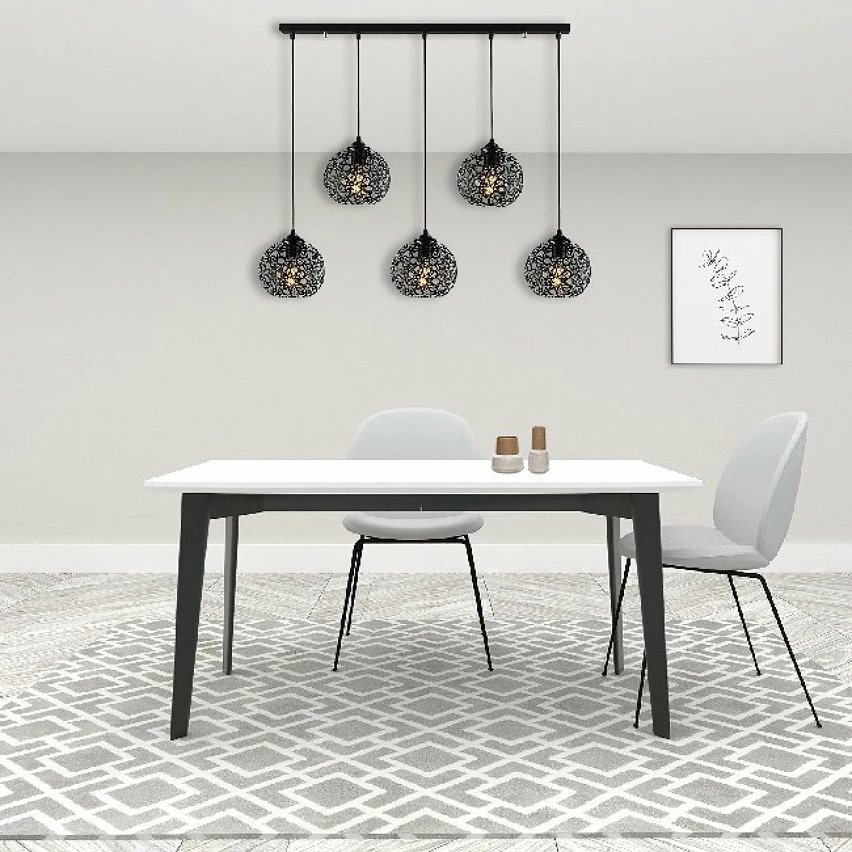 Meilleure affaire đ HOMEMANIA Lampe Ă Suspension Seljuk - Noir - 100 x 17 x 119 cm â â Image 3