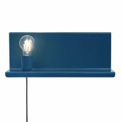 Meilleure affaire ✨ HOMEMANIA Lampe Murale Shelfie2 - Bleu Foncé - 40 x 14 x 17 cm 🎉