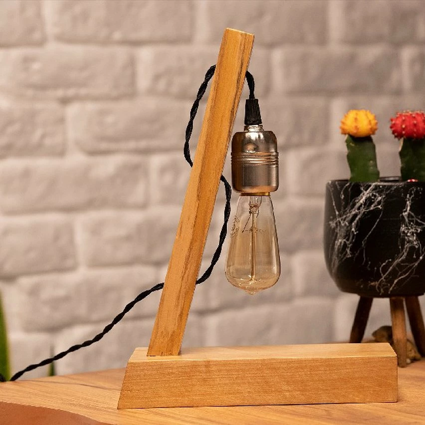 Offres ⭐ HOMEMANIA Lampe de Bureau Idea - Chêne - 10 x 23 x 30 cm 😉 – Image 4