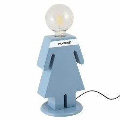 Offres 🥰 HOMEMANIA Lampe de table Eva - Bleu, blanc, noir - 15 x 16 x 26 cm ⭐