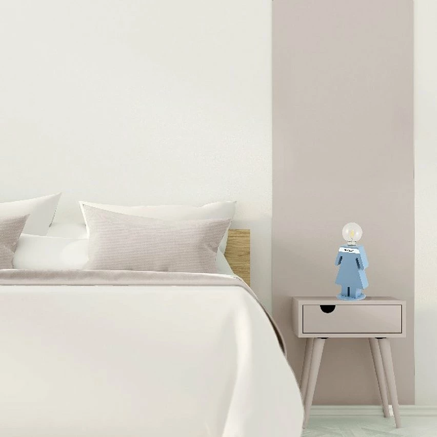 Offres 🥰 HOMEMANIA Lampe de table Eva - Bleu, blanc, noir - 15 x 16 x 26 cm ⭐ – Image 2