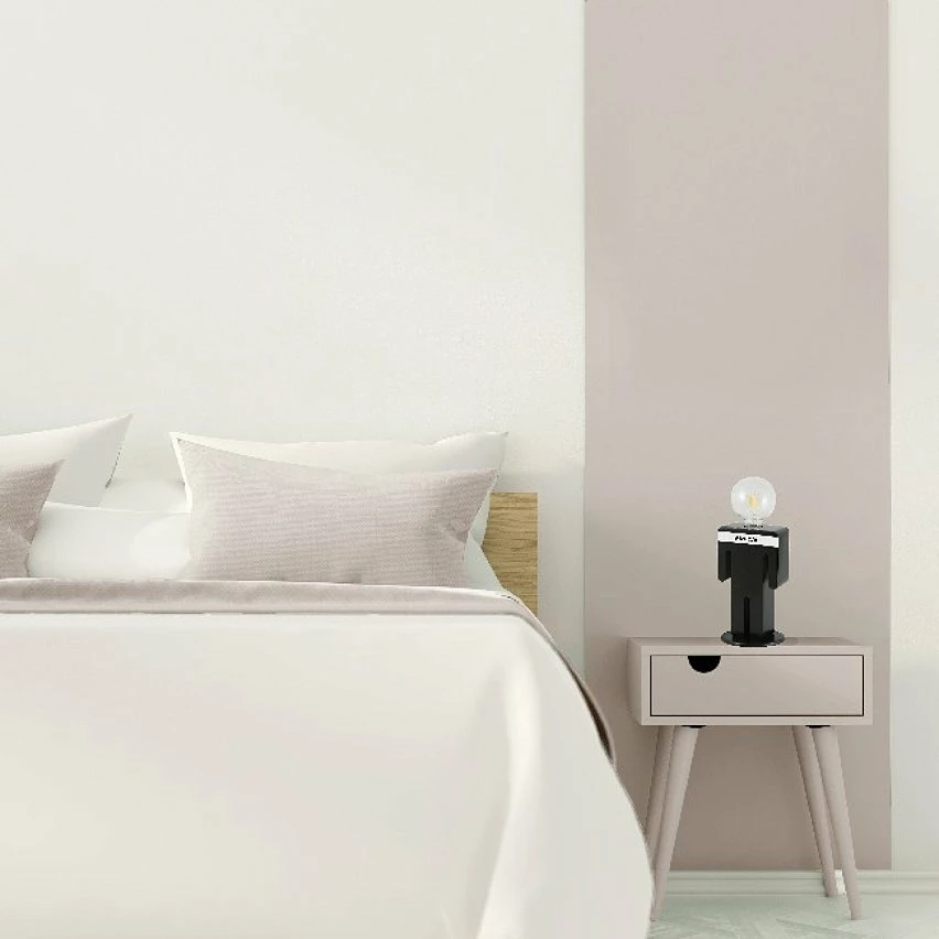 Le moins cher đ HOMEMANIA Lampe de table Adam - Noir, blanc - 15 x 15 x 26 cm đ â Image 2