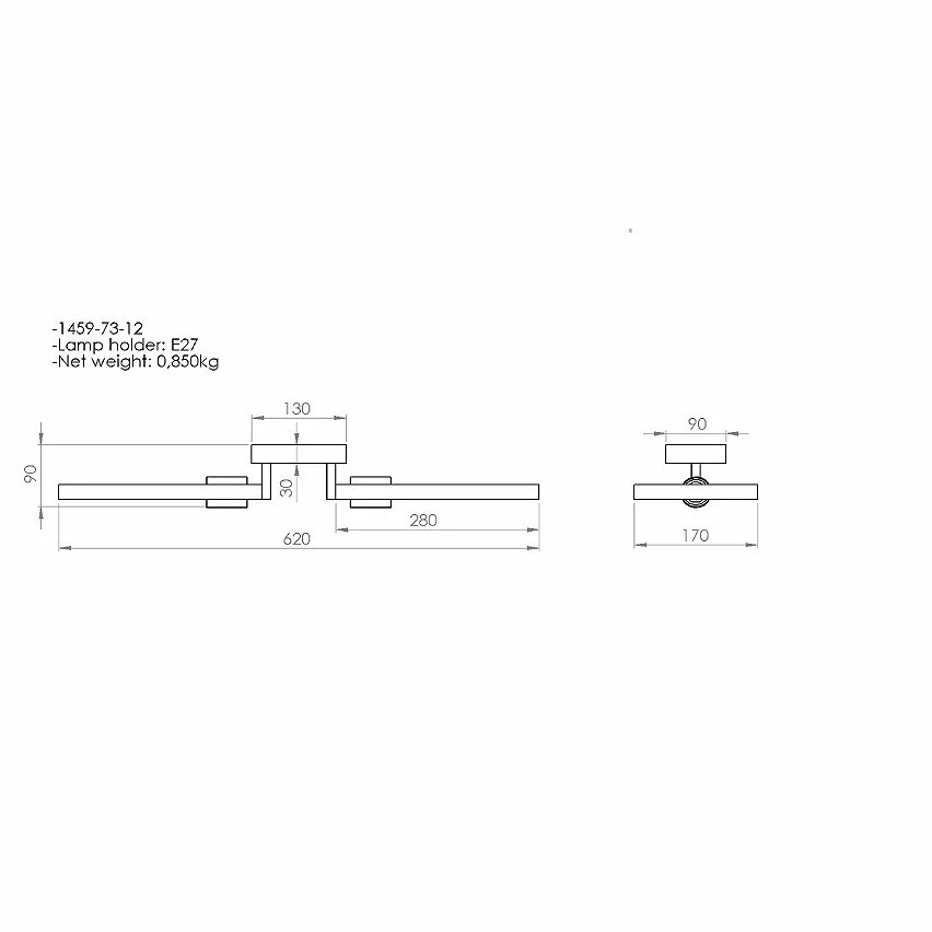 Tout neuf 🎉 HOMEMANIA Lampe de Plafond Era - Or, Noir, Bois - 62 x 17 x 9 cm 🧨 – Image 3