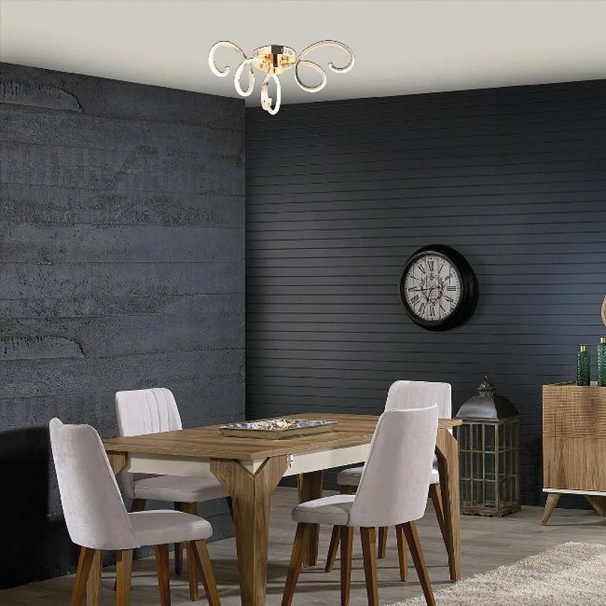 Nouveau đ€© HOMEMANIA Lampe de Plafond Dinara - Or - 70 x 70 x 22 cm â€ïž â Image 2