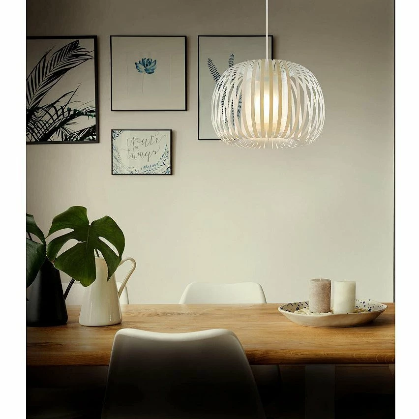 Meilleure affaire 💯 ATHM Design Suspension LENNOX Blanc - abat jour Polypropylène 🎁 – Image 2