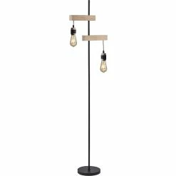 Acheter ⭐ ATHM Design Lampadaire LUCIEN Noir - abat jour Metal Noir pieds Metal Noir 🥰