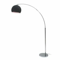 Vente flash ✨ ATHM Design Lampadaire BALLA Noir - abat jour PVC pieds metal chrome ✔️