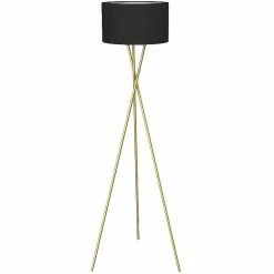 Meilleur prix ❤️ ATHM Design Lampadaire MIKADO Noir - abat jour Tissu pieds Metal ⌛