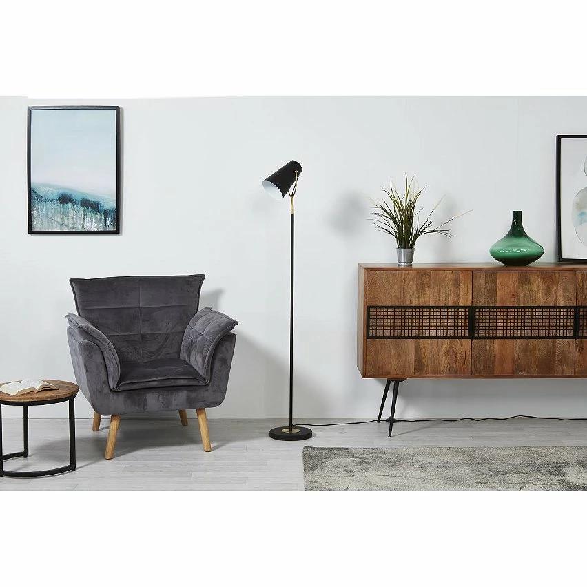 Top 10 ❤️ ATHM Design Lampadaire RISPA Noir - abat jour Metal pieds Metal 👏 – Image 4