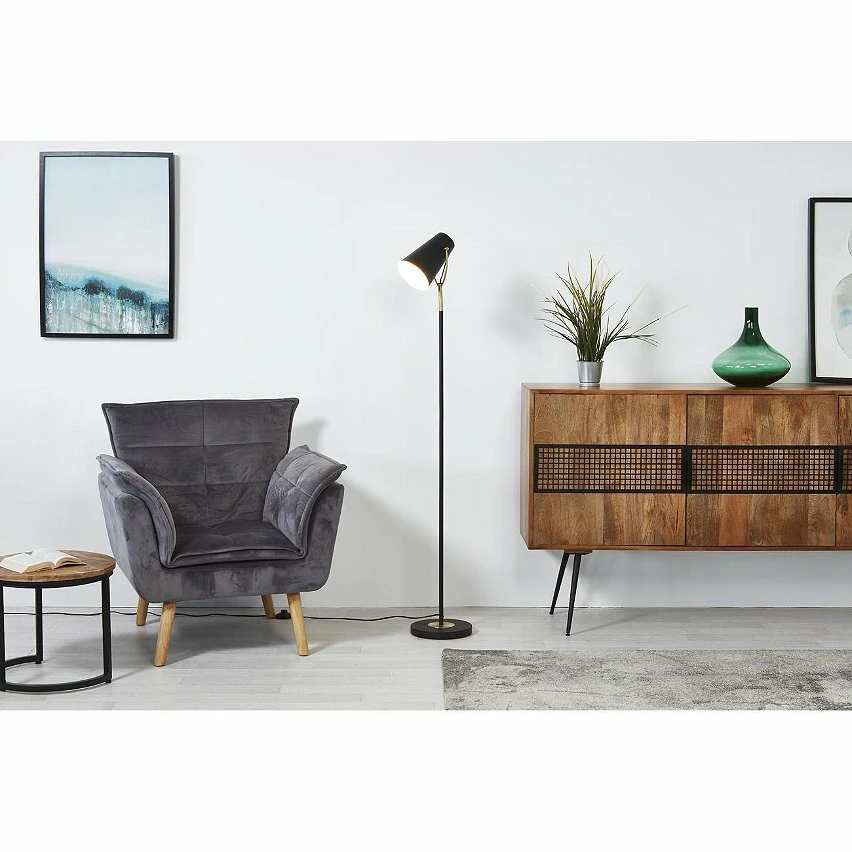 Top 10 ❤️ ATHM Design Lampadaire RISPA Noir - abat jour Metal pieds Metal 👏 – Image 6