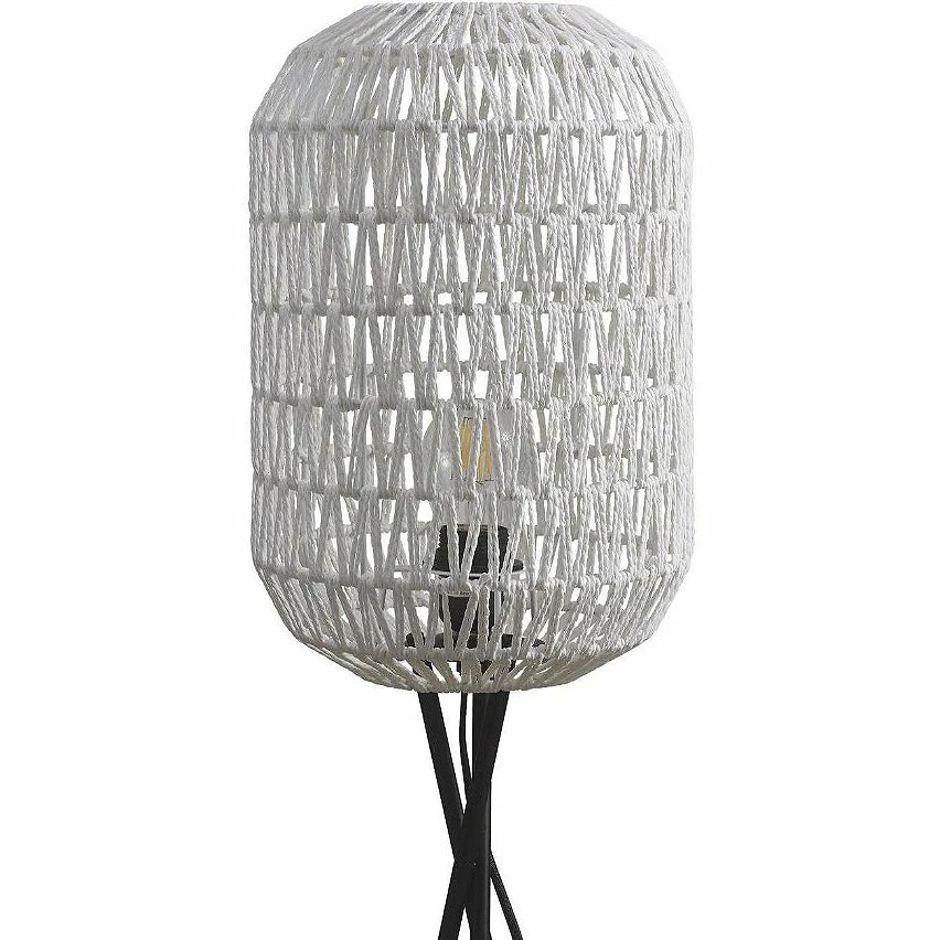 Promo ⌛ ATHM Design Lampadaire CHICAGO Blanc - abat jour Papier Rotin pieds Metal ❤️ – Image 3
