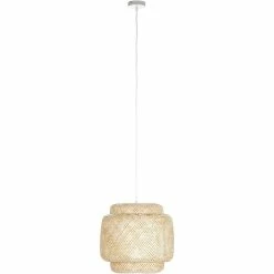 Tout neuf 👍 ATHM Design Suspension BALI Beige - abat jour Bambou 🔔