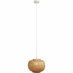 Vente flash 🤩 ATHM Design Suspension PLACIDO Beige - abat jour Bambou ❤️